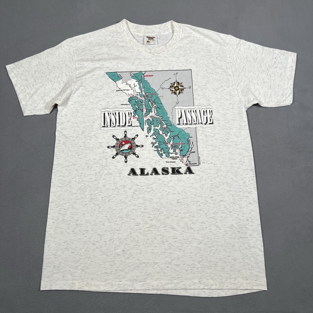 Vintage Alaska T Shirt XL Inside Passage Tennessee River Gold‎ Tag Single Stitch - Picture 2 of 15